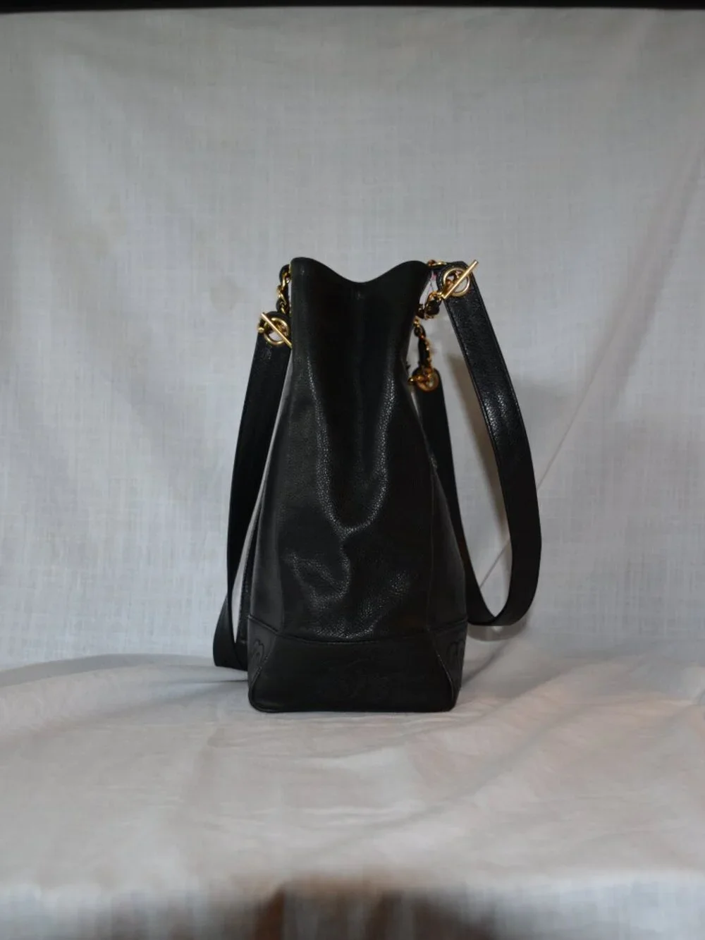Chanel Caviar Leather Triple CC Shoulder Tote